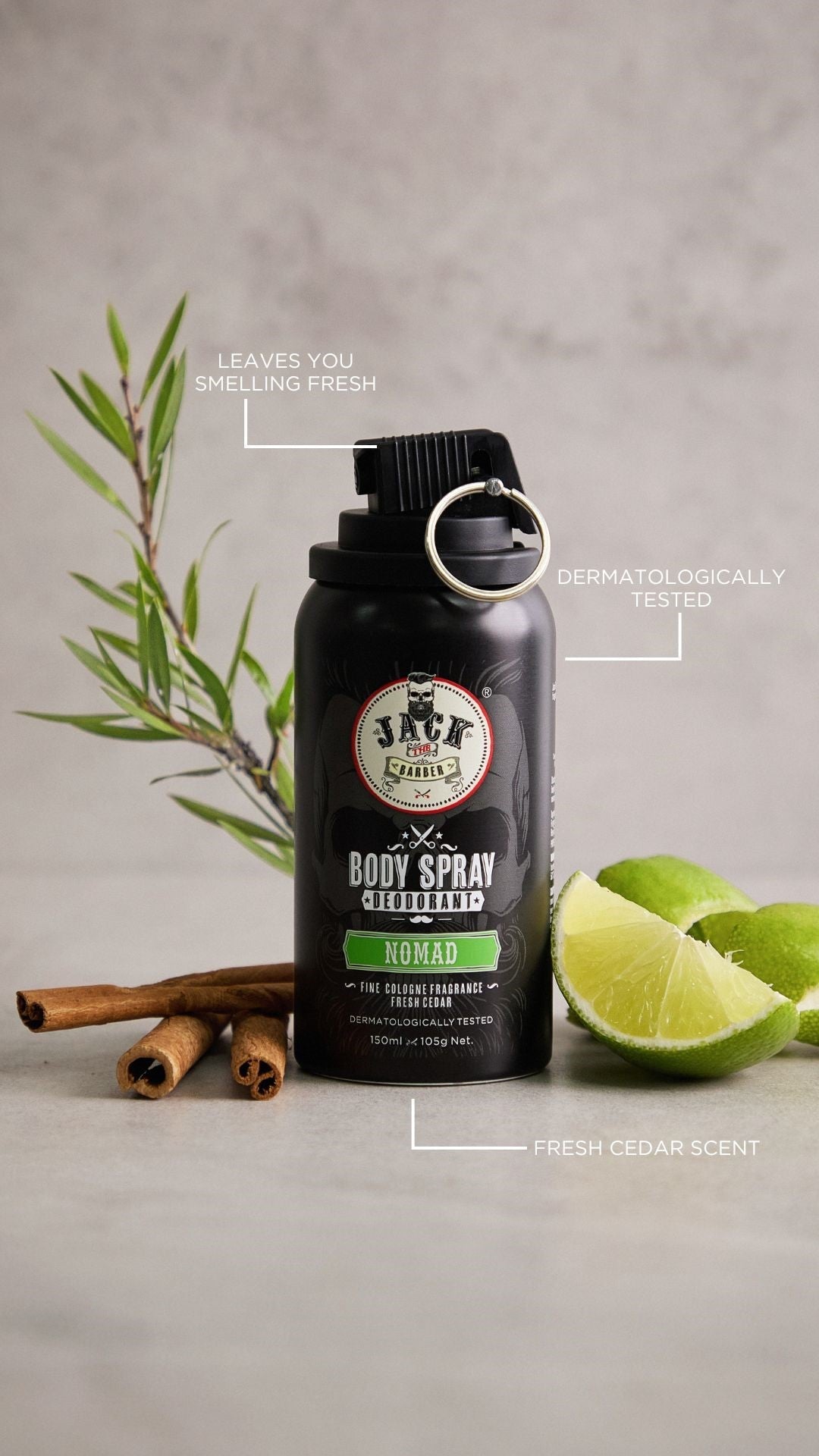 Jack The Barber Nomad Body Spray Deodorant 150g