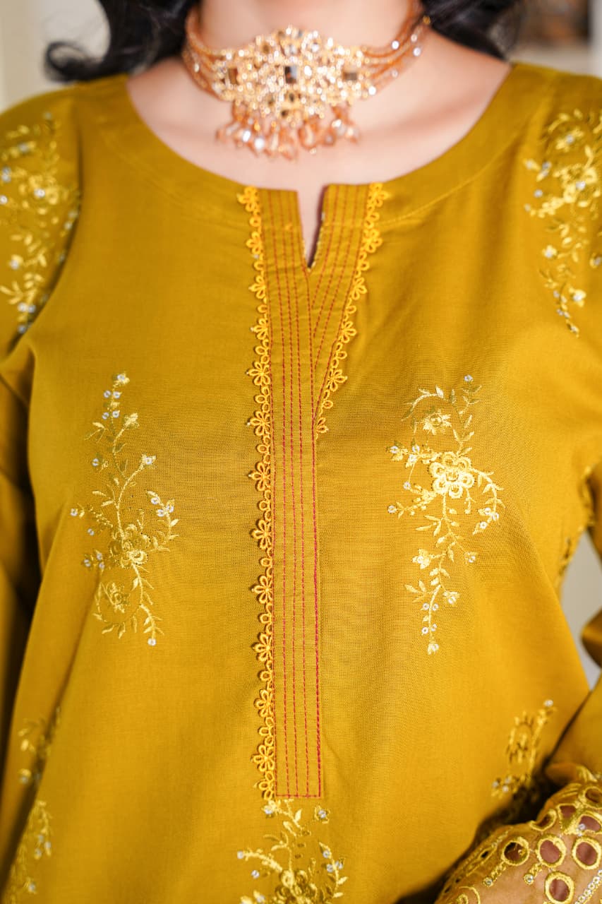 Premium Stitched 3-piece Khaddar Suit | D-2