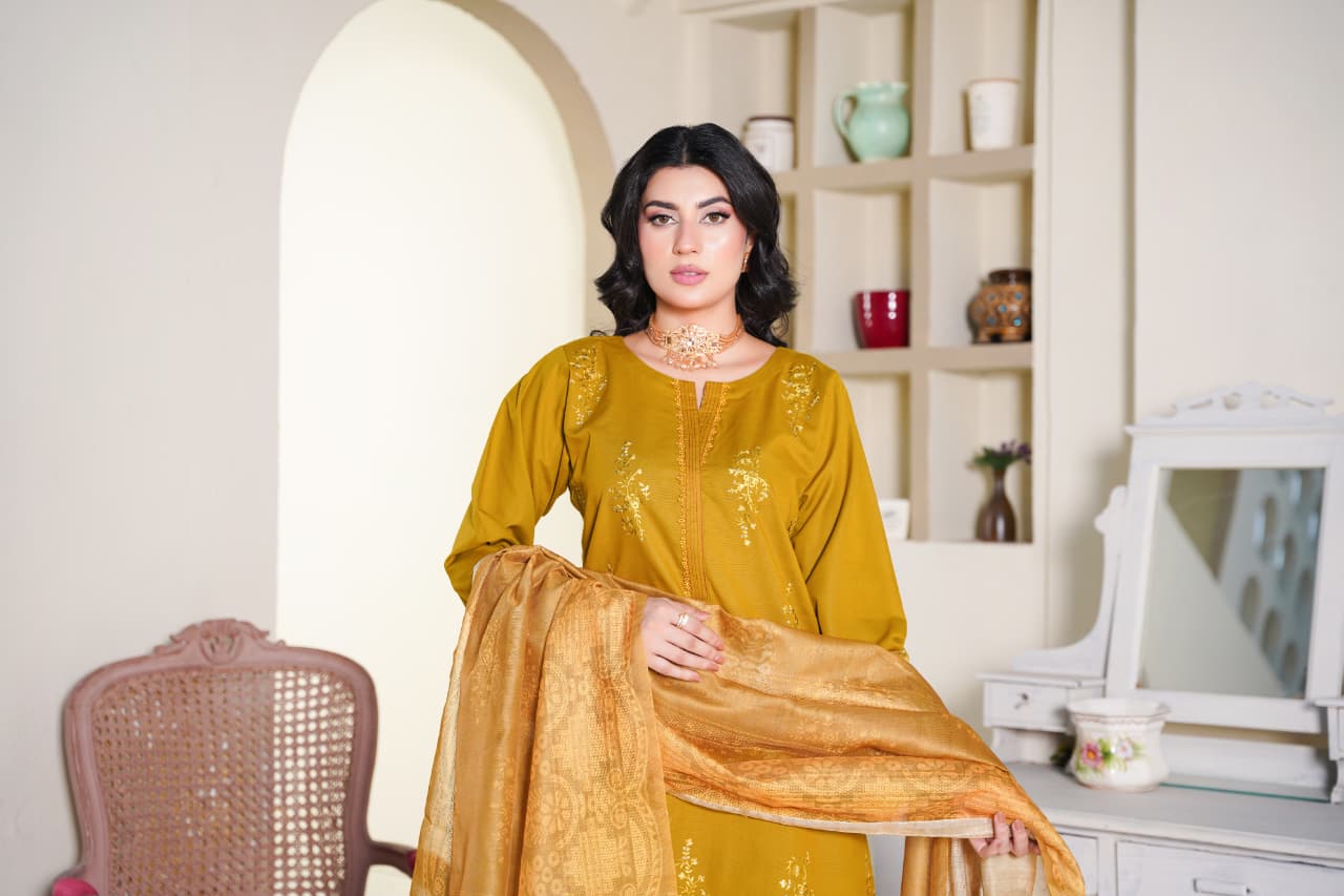 Premium Stitched 3-piece Khaddar Suit | D-2