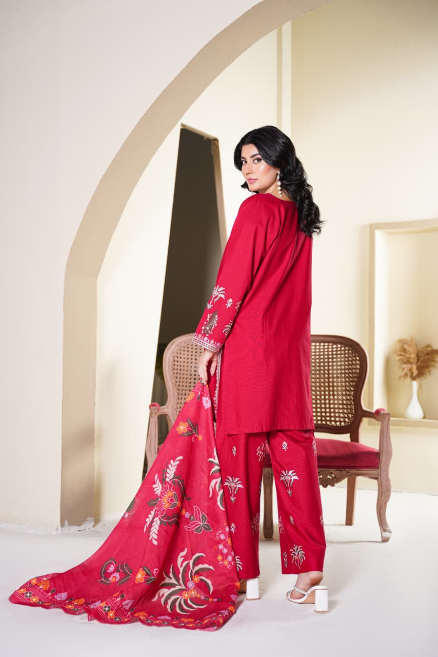 Premium Stitched 3-piece Khaddar Suit | D-1