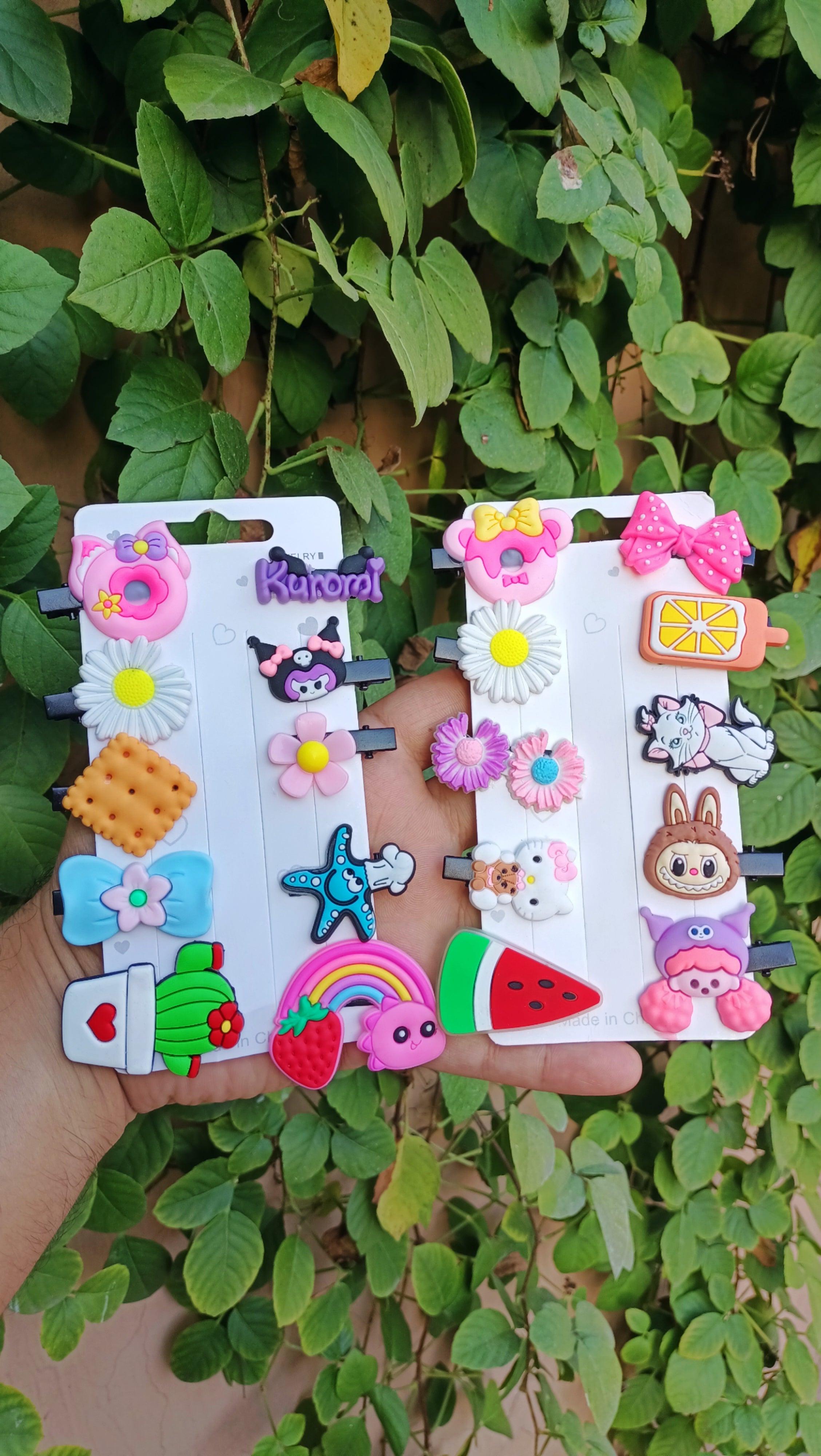 Toddler Girls Hairpin, (10 Pairs-2 Cards) | Flower Candy Fruits Rainbow Cute Hair Accessories